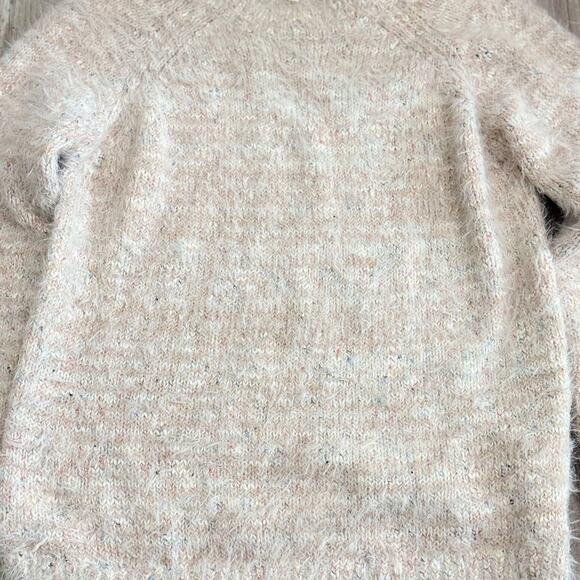 Lou & Grey Fuzzy Eyelash Knit Cream Sweater Women’s Small Soft Cozy Pullover - Picture 11 of 12
